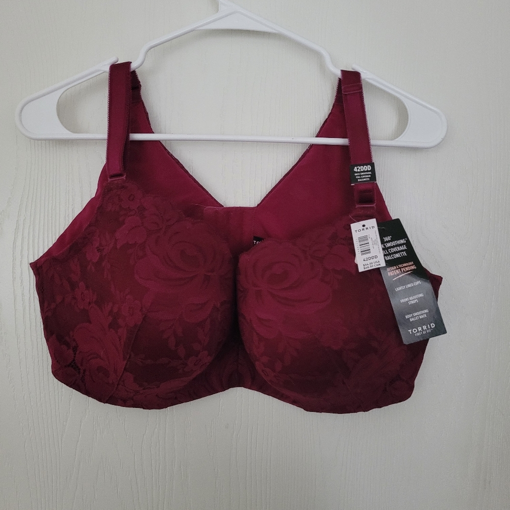 torrid Burgundy Floral Jacquard Underwire Bra